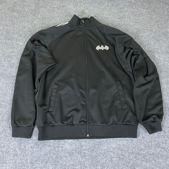 DC Comics Batman Logo‎ Full Zip Track Jacket 2XL Athletic Superhero Wear Flaw* - Picture 1 of 16